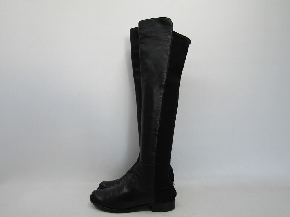 Stuart Weitzman Womens Size 6.5 M Black Leahter Knee High Fashion Boots
